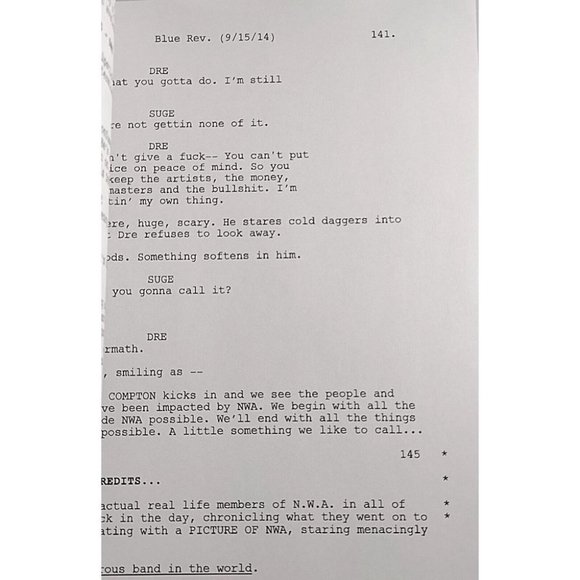 DJ Yella Signed NWA Straight Outta Compton Movie Script Beckett Autograph Rap - Picture 7 of 9